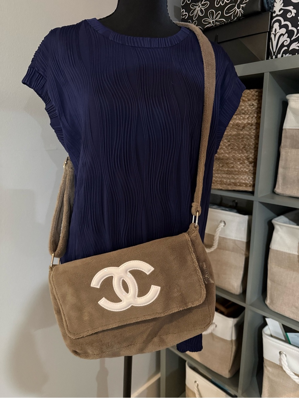 Terry Crossbody Precision GWP Bag in Brown with White Logo